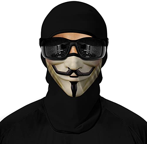 ShopINess Unisex 3D Sturmhaube Vollgesichtsmaske Sonnenschutz Abdeckung Maske für Männer Frauen Ski Motorrad Sport Radfahren Festivals und Halloween - Vendetta