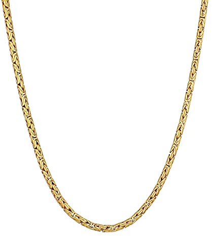 Kuzzoi Herren Halskette aus 925 Sterling Silber vergoldet Herrenkette Goldene Königskette (4 mm) für den Mann Länge 50 – 60cm, 0108440321