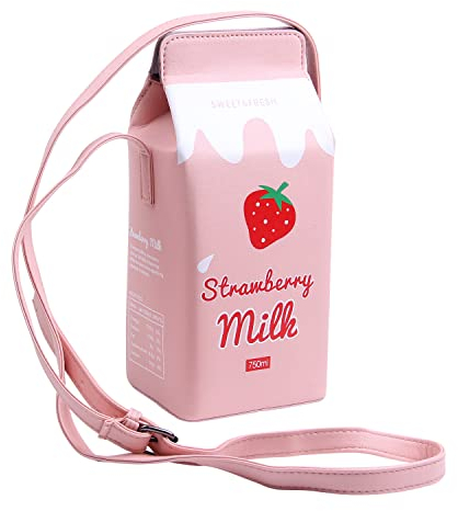 7VSTOHS Mädchen Früchte Erdbeer Banane Milk Box CrossBody Geldbörse Tasche Damen Handy-Wallet Schultertaschen