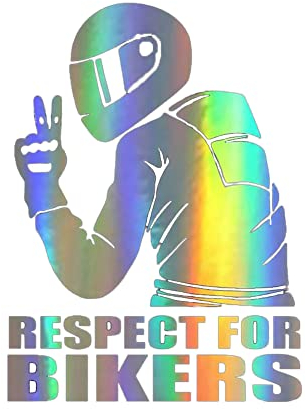 Respect Bikers Auto Aufkleber,MoreChioce Autoaufkleber Decals Wasserdicht Vinyl Lustige 3D Aufkleber Abziehbilder Reflektierender Motorrad Styling Aufkleber Auto Sticker Dekoration,Bunt