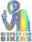 Respect Bikers Auto Aufkleber,MoreChioce Autoaufkleber Decals Wasserdicht Vinyl Lustige 3D Aufkleber Abziehbilder Reflektierender Motorrad Styling Aufkleber Auto Sticker Dekoration,Bunt