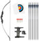 SHARROW Bogenschießen Takedown Recurve Bogen und Pfeil Set Jugend Anfänger Erwachsener Jagd Bogen 30-40lbs Sportbogen mit 6er Carbonpfeile (30lbs, Schwarz)