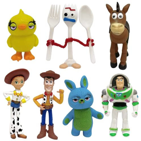 APDDHJ 7pcs Story Mini Figures Set Cake Toppers Story Anime Cake Decoration Figurine Cupcake Toppers Figurines Party Cake Decoration Supplies Party Favors Birthday Gift Toys for Kids