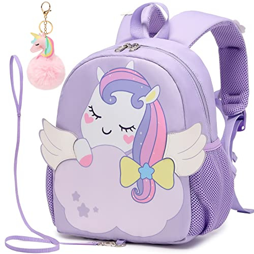 Kimwadalh Kinderrucksack Mädchen Kindergartenrucksack Einhorn Rucksack für Mädchen Rucksack Kinder Junge Kinderrucksack mit Brustgurt und Leine