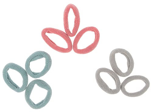 PARSA Beauty Nature Kids Haargummi gerippt aus Bambusviskose (9 Stück) – Klimaneutrale Haargummis für Kinder als Haar Accessoire – Hair Gummies zum Zusammenbinden der Haare