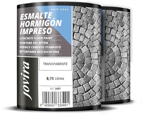 JOVIRA PINTURAS Smalto per cemento stampato, Resina per il ripristino di pavimenti in cemento, (Transparente, 750 ml (Confezione da 2))