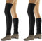 sesto senso Stulpen Damen 2er pack Baumwolle Beinwärmer Overknee Waden Winter Strick Wadenwärmer zopfmuster 2 Schwarz