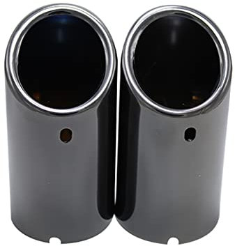 Auspuff Sound Booster Auto Power Auspuff Schalldämpfer TIPP Turbo Sound Pfeife Für BMW E30 E36 E46 E90 E91 E92 E93 F30 320i 325i 328i Endrohr Schalldämpfer (Farbe : 2pcs Gloss Black)