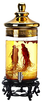 YYUINU Distributeurs De Boissons pour Fête, Distributeur De Boissons avec Support De Résine, Infuseur De Fruits, Distributeur D’Eau en Verre pour Jus De Limonade,20L