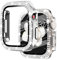 NewWays 2 Pack Compatible with Apple Watch Case 44mm Built-in Screen Protector,Women Diamond Bling Cases for iWatch Series SE(2024-2020) 6 5 4,Silver/Clear