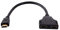 Naroote Splitter Adapter Cable, Widely Used Male to Dual HDMI Female HDMI Cable Splitter 1080P for LCD Monitor