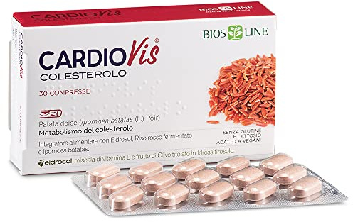 Cardio Vis Colesterolo - 60 Compresse, Senza Glutine - Integratore Alimentare, A Base Di Riso Rosso Fermentato, Utile Per Il Metabolismo Di Trigliceridi