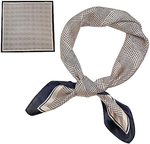 ZhaoCo 100% Natürliche Maulbeerseide Schal, 66x66cm / 26x26 Zoll Seidentuch Grafikdruck Klein Weich Quadratisch Seidenschal für Damen - 023