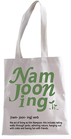 LEVLO Namjooning Tragetasche Kpop Armee Geschenk koreanische Sänger Geschenk koreanische Künstler Geschenk Hebe Team Kpop Fan Geschenk Ästhetische Strandtasche, Namjooning Tote Ku, large