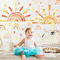 Wandtattoo Sonne, 2 Pcs Wandtattoo Kinderzimmer, Wandaufkleber Boho, Wandtattoo Regenbogen, Wandsticker Kinderzimmer Mädchen Junge, DIY Wanddeko Schlafzimmer Babyzimmer Kinderzimmer