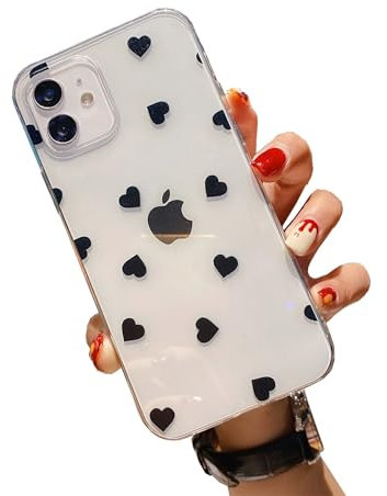 Einaily Hülle für iPhone 15 Case Crystal Clear Handyhülle für iPhone 15 Mode Chic Muster Ultra Dünn TPU Silikon Herz Bumper für iPhone 15 Stoßfest Kratzfest Schutzhülle für iPhone 15 Slim Cover