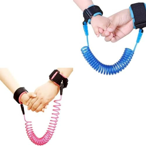 OrionMart Anti Lost Wrist Link Belt for Toddlers Safety Leash Boys & Girls – Pack of 2 Soft Comfortable Breathable Wrist Reins 1.5M for Travel & Walk