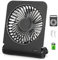 Diealles Shine Kleiner Tischventilator, 2500mAh Tragbarer USB Ventilator, 4 Geschwindigkeiten Ventilator Leise, 220°Einstellbar, Fan für Zuhause Büro Bibliothek Reisen, Schwarz
