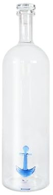 WD Lifestyle - Bottiglia in Vetro Borosilicato 1,2L con Tappo e Decorazione Interna