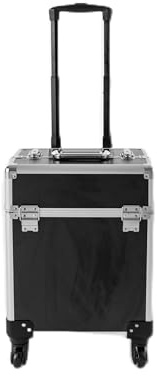 Professioneller Schminkkoffer Rollkoffer Großer Kosmetikkoffer Trolley 34 * 24 * 41cm Multifunktionaler Make-up-Organizer Kosmetikbox für Nägel Haarstyling (Schwarz)