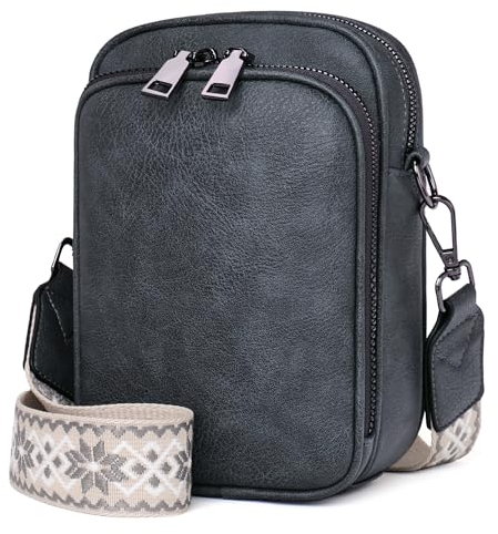 MUIIKOLA Handy Umhängetasche,RFID-Blockierung kleine Handytasche, Multifunktion Handy Umhängetasche Damen Leder,umhängetasche damen Breiter Gurt abnehmbarer Schultergur