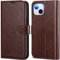 TUCCH Case for iPhone 14 (6.1) 2022, Magnetic PU Leather Wallet Foldable Case with[Viewing Stand]Flip Folio Cover[Shockproof TPU][RFID Blocking][Card Holder]Compatible with iPhone 14, Chocolate Brown