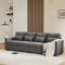 EASTALOLO Modernes 4 Sitzer Sofa Mit Schlaffunktion, Lounge Sofa Beige Viersitzer Sofa mit Armlehnentaschen und 4 Kissen, Couch Sofa fur Wohnzimmer Wohnung Büro (Dunkelgrau)