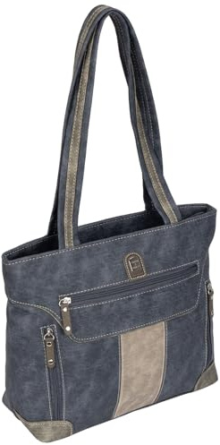 EAAKIE Damen Tasche, Schultertasche, Handtasche, Umhängetasche mit Leder Optik und vielen Fächern