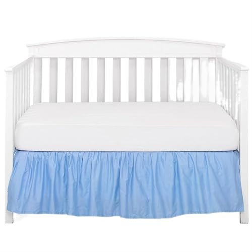 LPHFDCS Bed Skirt Jupe de lit de Petite Taille, Ajoutez des draps Blancs sur Les 4 côtés, Volants plissés for Les Petits Couvre-Lits for garçons et Filles Cache Sommier(Sky Blue,60x120x36cm)