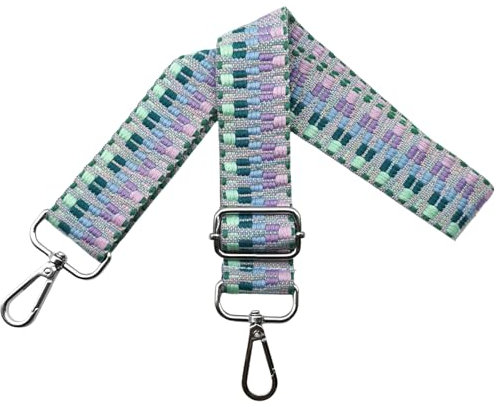 Taschengurte zum Wechseln Verstellbar Schultergurt für Tasche, Taschengurt Breit 3.8cm mit Silber Karabiner Schulterriemen Taschenband Tragegurt für Handtaschen, Blau/Violett, S6