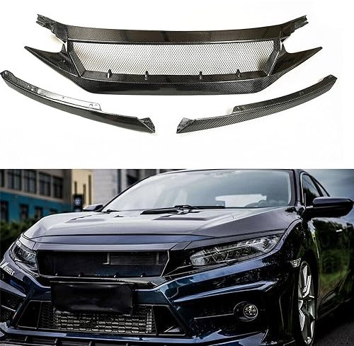 YVFGVZJG Parrilla Delantera, para Honda Civic Fk8 Fc1 Fk7 10th 2016-2021 Parrilla del Parachoques Delantero del Coche Reemplazo de la Parrilla, Accesorios para carrocería