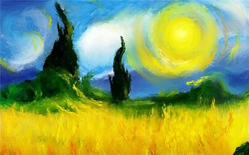 Yellow Field - 3000-Teiliges Puzzle, Anspruchsvolles Puzzle Für Erwachsene, Künstlerisches Puzzle, Lustiges Puzzle, Kreativ