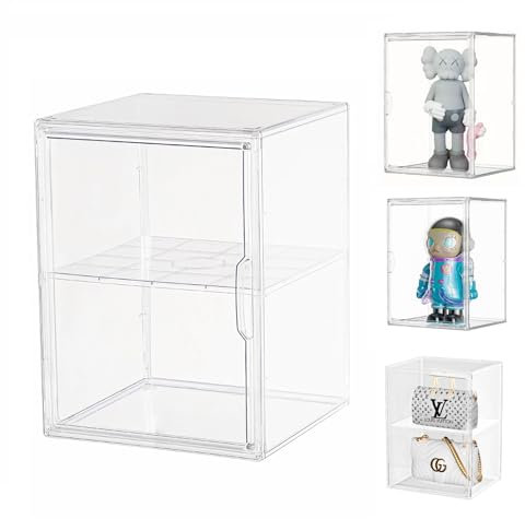 Dasellfa Vitrine Schaukasten Box Acryl Vitrine, Sammlervitrine mit Tür, Für Minifiguren, Figuren Vitrine Kleine, Action Figuren Spielzeug, Modellautos, Sammelfiguren (45*33*33)