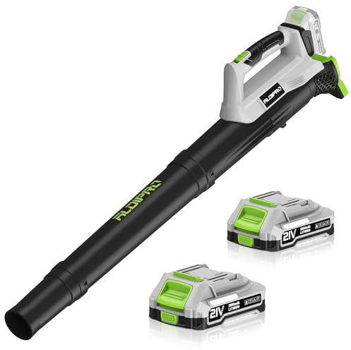 ALDIPRO Ultra-Light Leaf Blower Cordless with 2 Batteries & Fast Charger | 400CFM 130MPH Electric Leaf Blowers, 21V Powered Handheld Blowers for Dry Leaves, Yard, Patio, Garage