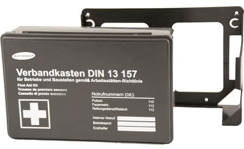 1 Stück Actiomedic Gramm Medical ACTIOMEDIC® Betriebsverbandkasten MINI | DIN 13 157, schwarz, L: 26cm, B: 17cm, H: 8,5cm, Betriebsverbandkasten, Erste Hilfe Koffer, Verbandkasten