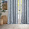 PONY DANCE Wohnzimmer Gardinen Modern Leinenvorhang mit Muster 2er Set H 245 x B 140 cm Blaue Gardinen Leinenoptik Halbtransparente Vorhänge mit Ösen Linen Curtains for Living Room