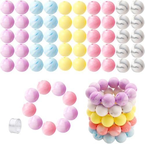 Cosyhav 50pcs Silicone Beads,Beads for Bracelet Making,Bracelet Bead for Making Key Chains,Bead Pens and Other Crafts