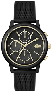 Lacoste Montre Analogique Multifunction à Quartz pour Homme Collection Lacoste.12.12 Move avec Bracelet en Silicone Noir - 2011469