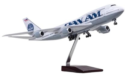 1 150 For PAN AM B747 Aircraft Model W Light And Wheel Diecast Plane Collection Display Airplane Toys Miniatures Set(With light)