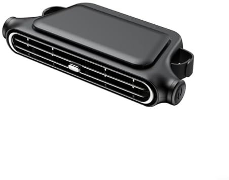 Snowchecking Ventilador de coche 360 grados ajustable 3 cabezales ventilador trasero de coche recargable circulador de aire de refrigeración con 3 velocidades para sedán RV asiento trasero 3000 mAh