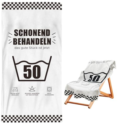 Sugeru handtücher für Geschenke zum 30|40|50|60 Geburtstag Frau/Mann, handtücher Baumwolle, beige handtüchers Bad, Strandhandtuch Schnelltrocknend 160 x 80cm (50)