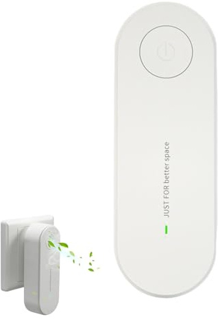 Purificador de aire, purificador de olores con iones negativos para baño, cocina, humo, coches, mascotas, formaldehído y olor (blanco)