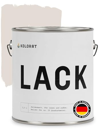 Kolorat® Möbelfarbe Cashmere 2.5 L für Innen & Außen | Made in Germany | Hochdeckend, wasserbasiert, geruchsarm, für Holz Metall & Kunststoff, kinderfreundlich nach DIN EN 71-3 vielseitig einsetzbar