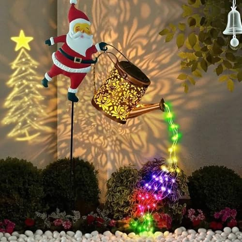 Yqooup Lanterne Solaire Exterieur Arrosoir Decoration Noel, Led Lampes Solaires Exterieures Jardin, Arrosoir Solaire Étanche IP65 En Métal Avec Guirlande Lumineuse, Pour Jardin, Terrasse Ou Cour
