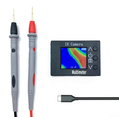 Floweringbeter Portable For IR Thermal Imaging Multimeter 32x24 Camera Digital Multimete 2in1