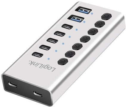 LogiLink UA0447 USB-Hub 5+2 Port USB-A, USB-C® USB 3.2 Gen1 5 GBit/s Aluminium UA0447