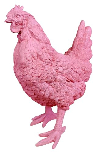 colourliving Deko Hühner DekoDiven einzigartige Huhn Deko für Haus & Garten (Blush Bellini, stehend)