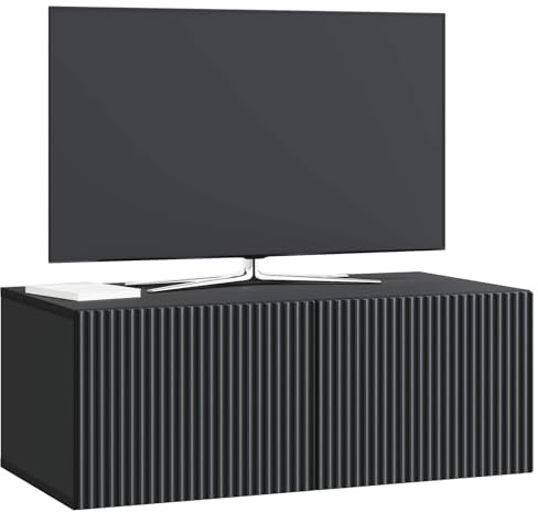 vidaXL Wandmontierter TV-Schrank Schwarz 78,5 x 41 x 30 cm, Wohnzimmer, Moderne Entertainment-Wand, rechteckige TV-Konsole, stylischer Stauraum, hängender Schrank