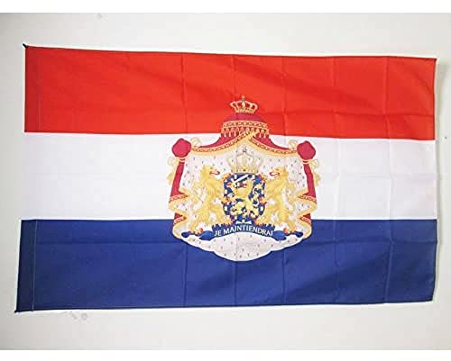 AZ FLAG Bandiera Paesi Bassi con Stemma 150x90cm - Bandiera Olandese 90 x 150 cm Foro per Asta