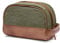 DRAKENSBERG Canvas Kulturbeutel Herren 'Glen' - Klassische Vintage Kulturtasche, Leder, elegant, edel, nachhaltig, 5L - Oliv-Grün, DR00177